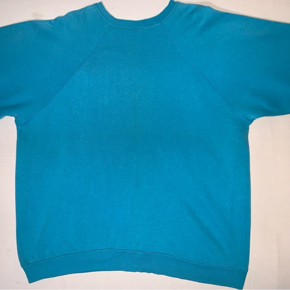 Guess Jeans Vintage Crewneck Sweatshirt 80s 90s Light Teal XL - Picture 9 of 10